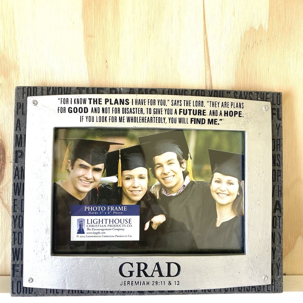New Lighthouse Bible Verse Photo Frame Graduation I Know The Plans 4x6